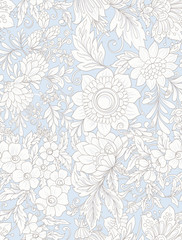 Seamless pattern, background with abstract decorative summer flo