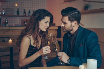couple with glasses of champagne