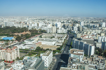 Naklejka na ściany i meble View over the city of Casablanca, Morocco
