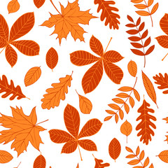 Vector pattern with leaves.