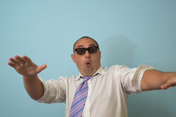 Naklejka premium businessman Man in 3d glasses