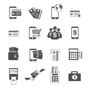 payment and financial icons set vector