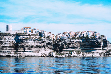 Seascape of Bonifacio, Corsica, France.