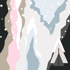 Winter mood landscape, vector backgrounds, abstract design - 173946979