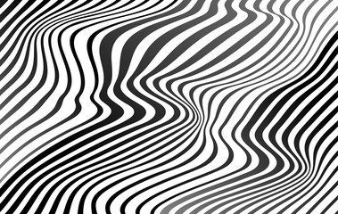 optical art abstract background wave design black and white