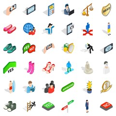 Fototapeta premium Avatar icons set, isometric style
