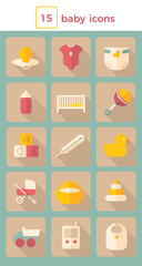 Web Icon Set Baby Toys, Feeding and Care, vector illustration - 173948942