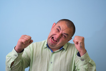 Angry man screaming