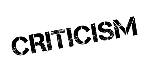 Criticism rubber stamp. Grunge design with dust scratches. Effects can be easily removed for a clean, crisp look. Color is easily changed.