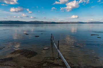 Lake Trasimeno in Umbria, with rippled water