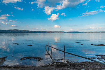 Lake Trasimeno in Umbria, with rippled water