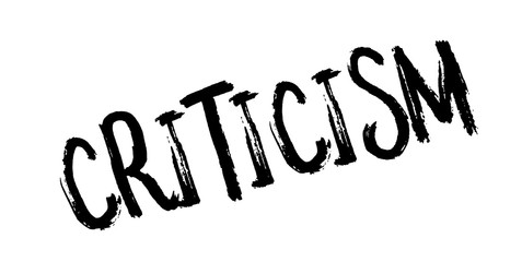 Criticism rubber stamp. Grunge design with dust scratches. Effects can be easily removed for a clean, crisp look. Color is easily changed.