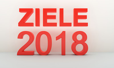 3D Rendering Ziele und 2018 weißer Hintergrund