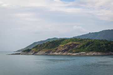 Phromthep cape viewpoint with sunset sky in Phuket, Thailand