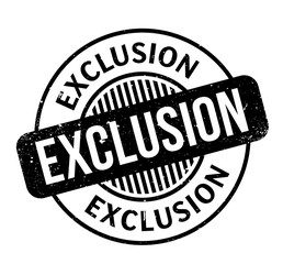 Exclusion rubber stamp. Grunge design with dust scratches. Effects can be easily removed for a clean, crisp look. Color is easily changed.