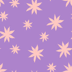 Seamless background with pink daisy over lilac