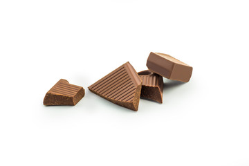 Organic chocolate isolated on white background. Clipping path included.