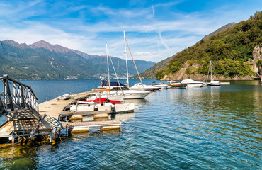 Tourist harbor Gabella on Lake Maggiore in Maccagno, Italy