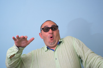 Naklejka premium Man in 3d glasses