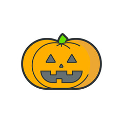 Halloween Pumpkin icon. Flat design illustration.