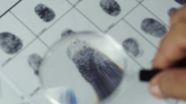 Dactyloscopic investigate fingerprints. Macro shot
