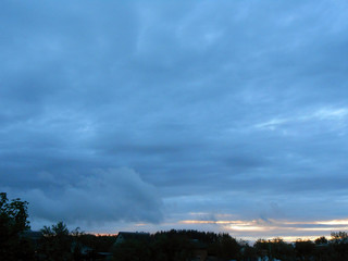 Obraz na płótnie Canvas Village sky, afternoon time