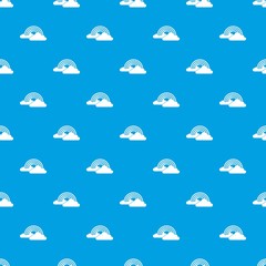 Rainbow and clouds pattern seamless blue