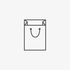 Paper Bag Vector Icon. Flat outline vector symbol.