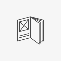 Booklet Vector Icon, Flat Catalogue Vector Symbol.