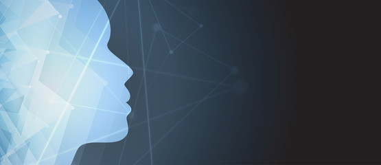 Artificial intelligence. Technology web background. Virtual concept