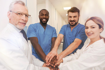 Fototapeta premium Smiling people posing on camera