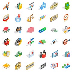 Atm icons set, isometric style