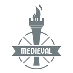 Torch logo, simple gray style