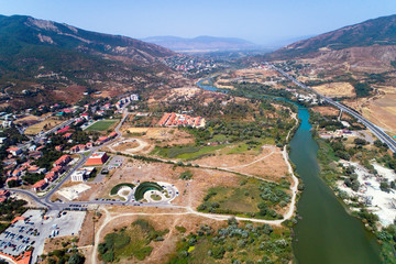 View from above on the Kura river in Georgia. © Alexander