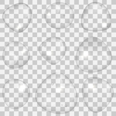 Water drops realistic set isolated