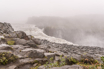 Parte superior de la cascada Dettifoss. Islandia.  