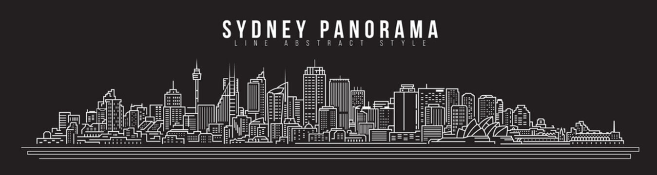 Cityscape Building Line art Vector Illustration design - Sydney city panorama