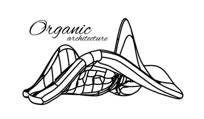 Organic architecture. The concept of unity with nature including smooth lines and transitions.