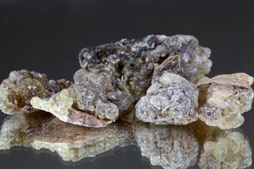 Pieces of natural frankincense
