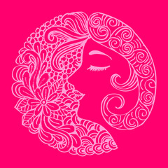 Beautiful woman with floral.