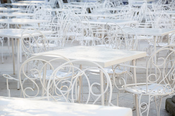 Summer restaurant without visitors