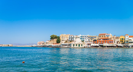 View of the Venetian port of Chania