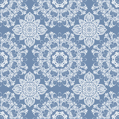 Vector seamless pattern in boho style. Henna mehndi design background. Ethnic, Indian, Islamic, Asian, Arabic, persian texture.