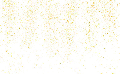 Fototapeta na wymiar Golden dust on white. Glitter vector background