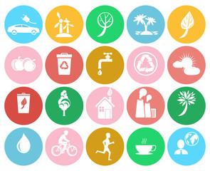 Ecological Colorful Labels Collection on White