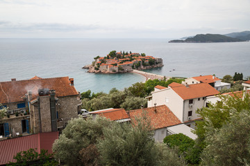 Obraz premium The Budva Riviera is the island of Sveti Stefan. Montenegro