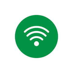 Round icon with WiFi sign.