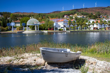 Naklejka na ściany i meble River beach in Castanheira de Pera, Portugal