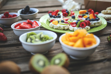 Mini Fruit Pizzas with Colorful Fresh Fruit