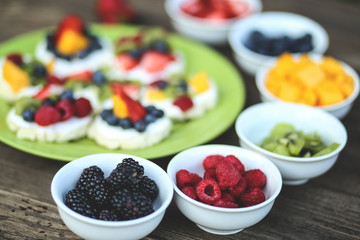 Mini Fruit Pizzas with Colorful Fresh Fruit